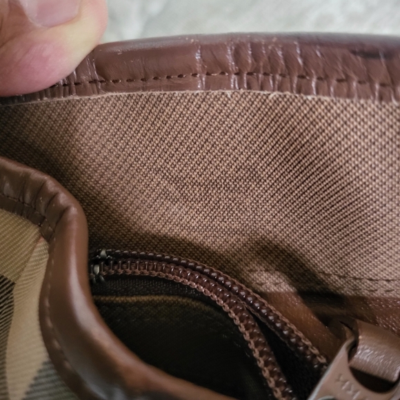 Burberry Nova Check Shadow Horse Handbag Brown Leather Canvas - Picture 10 of 12